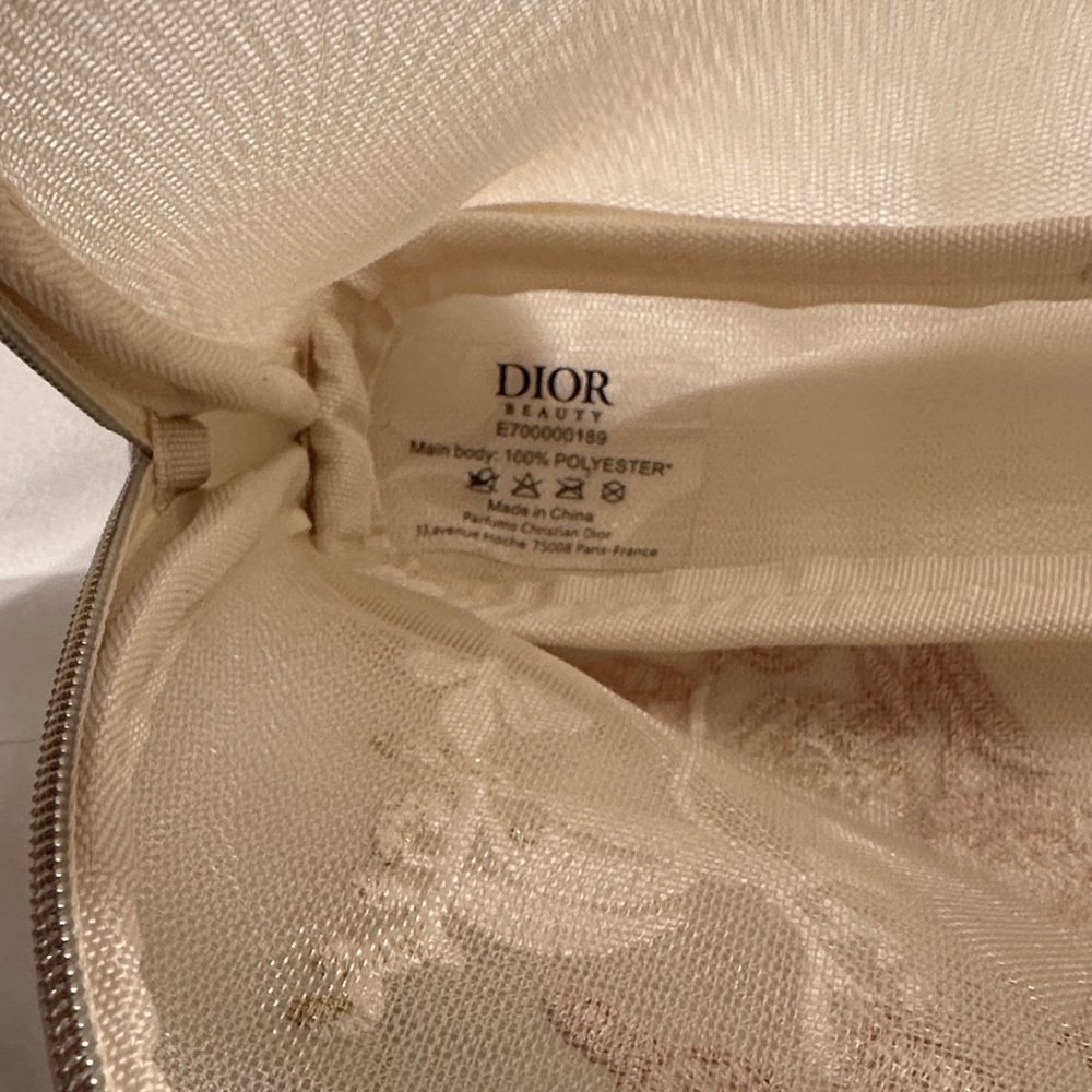 NEW! Dior Cream and Gold Floral Pouch - Picture 6 of 10